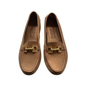 Bronze Ferragamo loafers